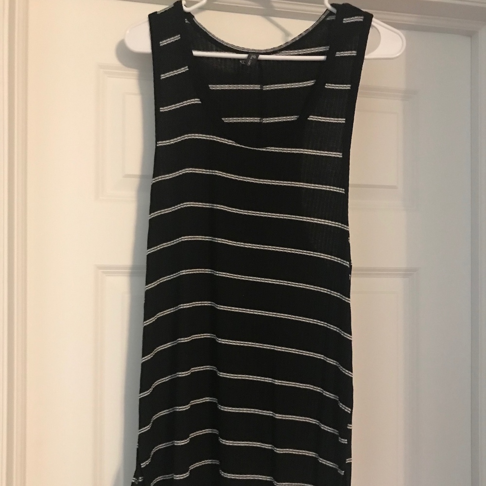Nu Label Black and White Striped Tank Dress